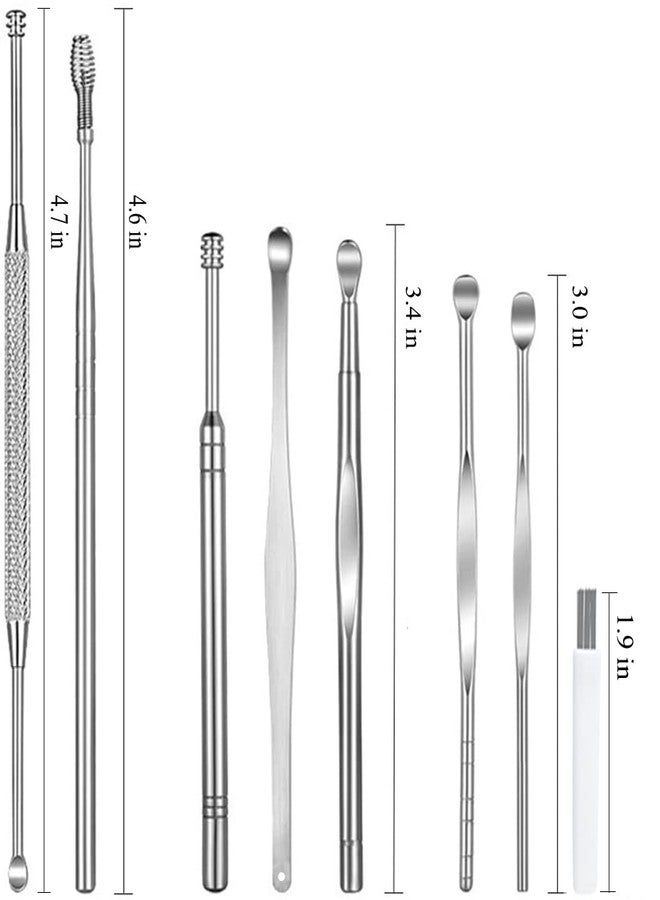 Nothers 8 Pcs Ear Pick Earwax Removal Kit, Ear Cleaning Tool Set, Ear Curette Ear Wax Remover Tool with Storage Box and Cleaning Brush - Image 4